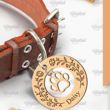 Intra απο ξύλο plywood 3mm-4mm πάχος - με κολάρο σκύλου. Ετικέτα ονόματος σκύλου Δίασταση 30x20 cm INTRAFABR-92043120 - Image 1