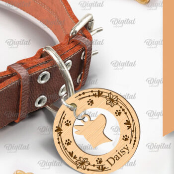 Intra απο ξύλο plywood 3mm-4mm πάχος - με κολάρο σκύλου. Ετικέτα ονόματος σκύλου Δίασταση 30x20 cm INTRAFABR-92043132 - Image 1