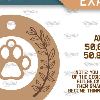 Intra απο ξύλο plywood 3mm-4mm πάχος - Κολάρο σκύλου Δέσμη κοπής με λέιζερ Δίασταση 30x20 cm INTRAFABR-92058212 - Image 2