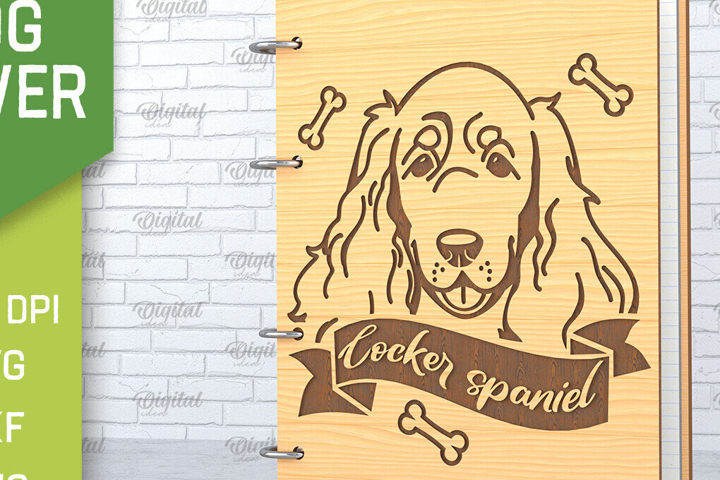 Intra απο ξύλο plywood 3mm-4mm πάχος -  κάλυμμα σκύλου. Cocker Spaniel  Δίασταση 30x20 cm INTRAFABR-89175716