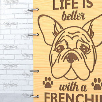 Intra απο ξύλο plywood 3mm-4mm πάχος -  κάλυμμα σκύλου. Γαλλικό μπουλντόγκ  Δίασταση 30x20 cm INTRAFABR-89175635 - Image 1