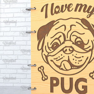 Intra απο ξύλο plywood 3mm-4mm πάχος -  κάλυμμα σκύλου. Pug  Δίασταση 30x20 cm INTRAFABR-89175415