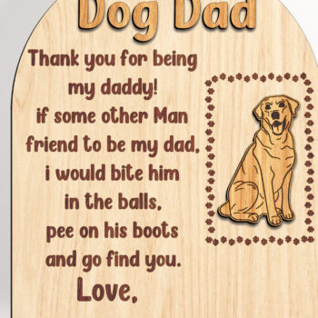 Intra απο ξύλο plywood 3mm-4mm πάχος - Dog Dad Ξύλινη επιγραφή Δίασταση 20x20 cm INTRAFABR-95502078 - Image 1