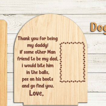 Intra απο ξύλο plywood 3mm-4mm πάχος - Dog Dad Ξύλινη επιγραφή Δίασταση 20x20 cm INTRAFABR-95502078 - Image 3