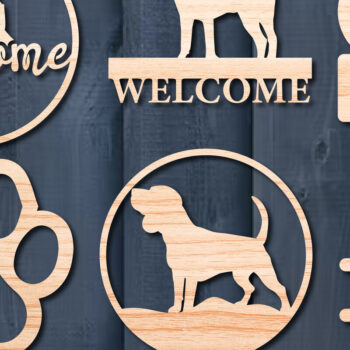 Intra απο ξύλο plywood 3mm-4mm πάχος - Δέσμη κοπής με λέιζερ με σημάδια υποδοχής πόρτας σκύλου Δίασταση 30x20 cm INTRAFABR-26374866 - Image 1