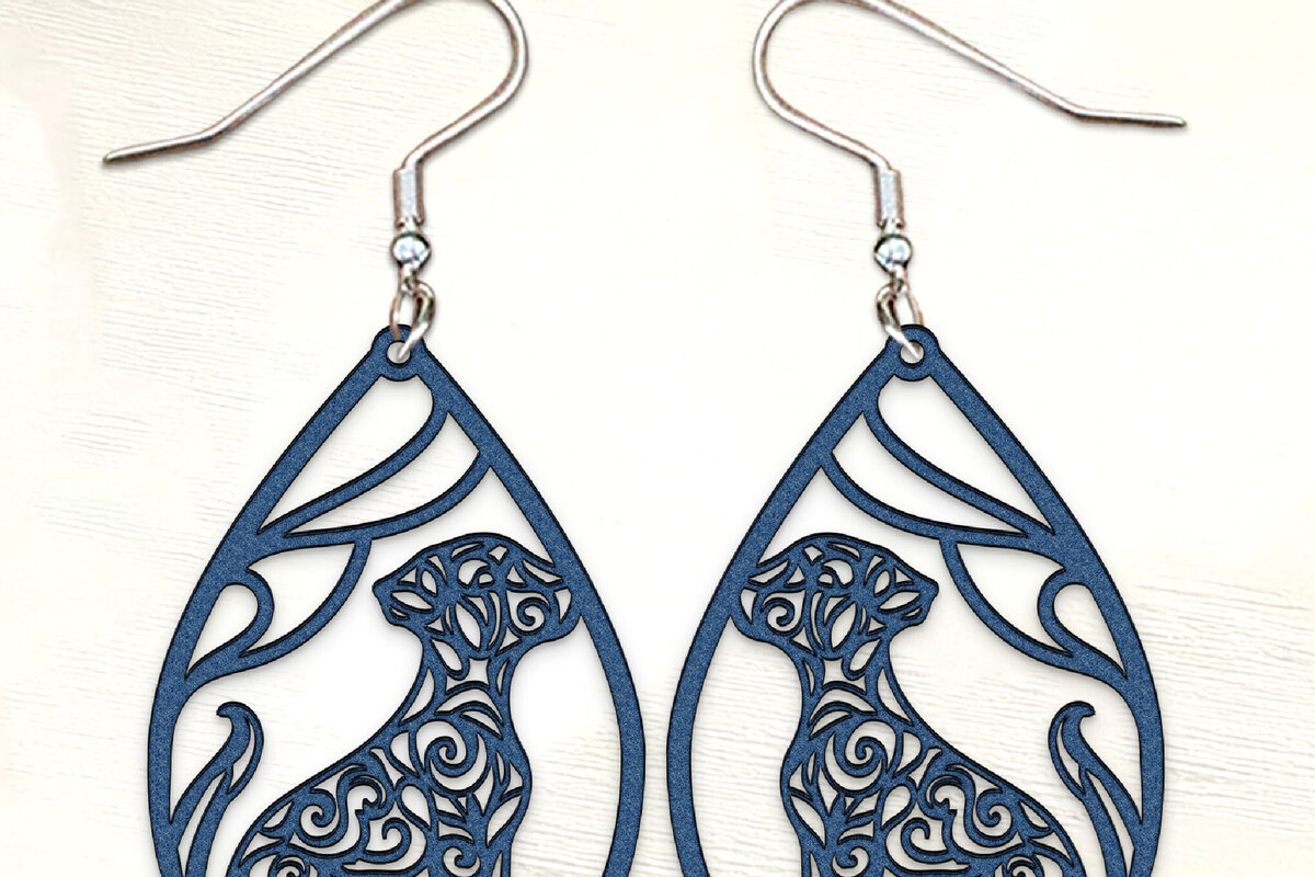 Intra απο ξύλο plywood 3mm-4mm πάχος - Σκουλαρίκια σκυλιών . Σιλουέτα σκύλου Δίασταση 3x3 cm INTRAFABR-125405754