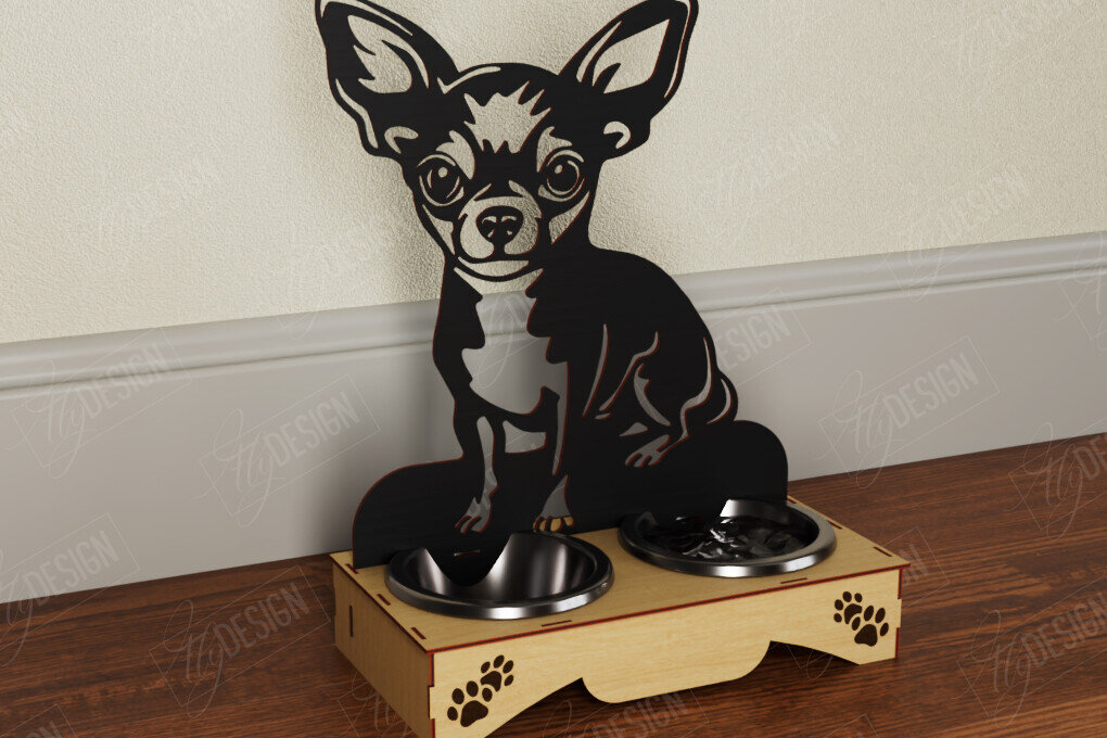 Intra απο ξύλο plywood 3mm-4mm πάχος - Βάση μπολ τροφής για σκύλους | Θήκη για μπολ φαγητού Δίασταση 30x20 cm INTRAFABR-108928313