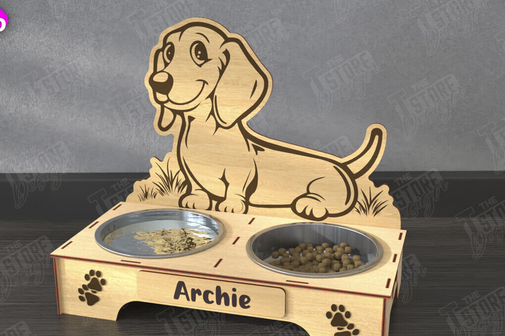 Intra απο ξύλο plywood 3mm-4mm πάχος - Βάση μπολ τροφής για σκύλους | Θήκη για μπολ φαγητού Δίασταση 20x20 cm INTRAFABR-110851336