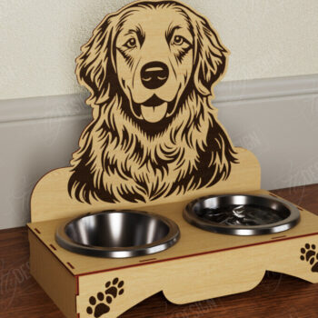 Intra απο ξύλο plywood 3mm-4mm πάχος - Βάση μπολ τροφής για σκύλους | Θήκη για μπολ φαγητού Δίασταση 30x20 cm INTRAFABR-108928266 - Image 1