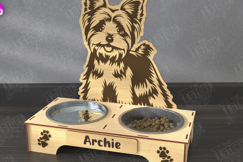 Intra απο ξύλο plywood 3mm-4mm πάχος - Βάση μπολ τροφής για σκύλους | Θήκη για μπολ φαγητού Δίασταση 20x20 cm INTRAFABR-110851353