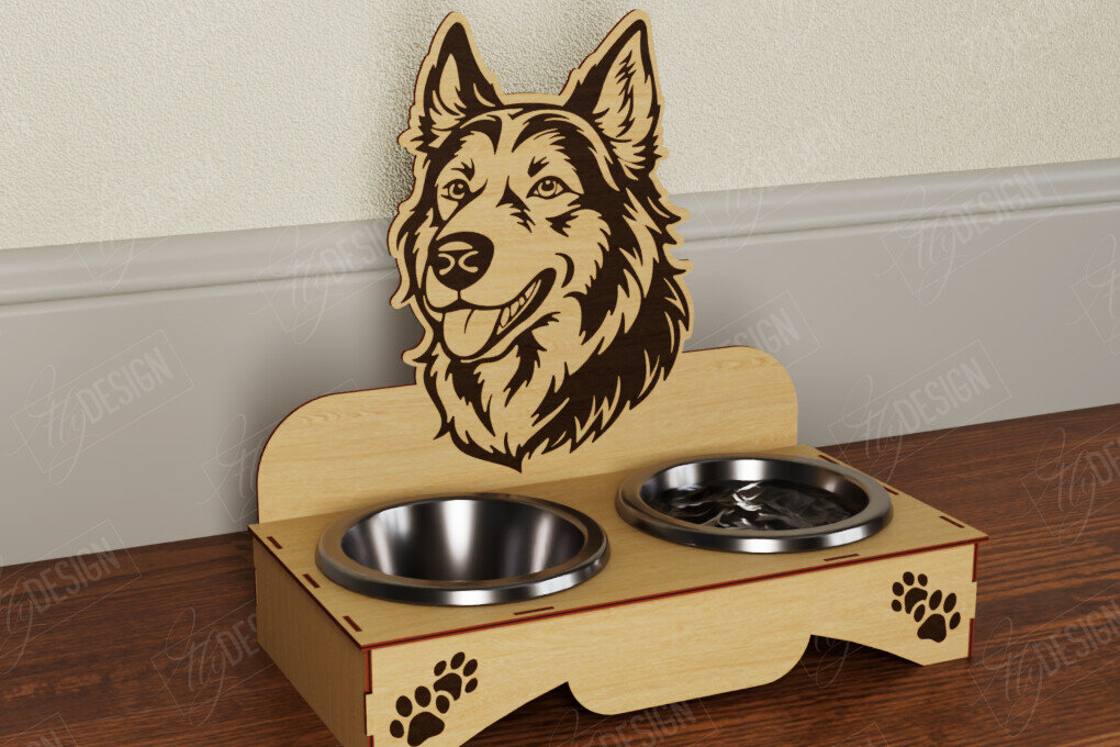 Intra απο ξύλο plywood 3mm-4mm πάχος - Βάση μπολ τροφής για σκύλους | Θήκη για μπολ φαγητού Δίασταση 30x20 cm INTRAFABR-108928263