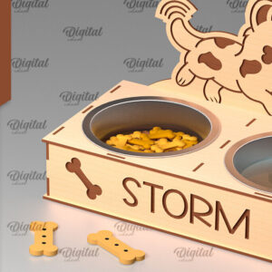 Intra απο ξύλο plywood 3mm-4mm πάχος - Βάση για μπολ τροφής για σκύλους  Δίασταση 30x20 cm INTRAFABR-98217362