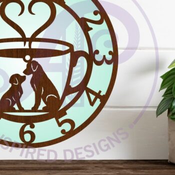 Intra απο ξύλο plywood 3mm-4mm πάχος - Dog Friendly Cafe Ρολόι τοίχου με λέιζερ Δίασταση 30x20 cm INTRAFABR-121395094 - Image 2