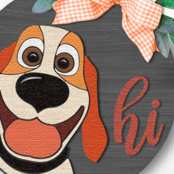 Intra απο ξύλο plywood 3mm-4mm πάχος - Dog Hi , Pet Layered Door Sign DXF Δίασταση 20x20 cm INTRAFABR-114748079 - Image 2