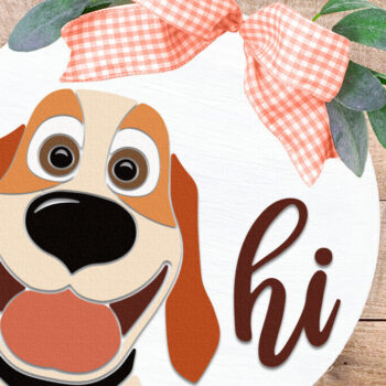 Intra απο ξύλο plywood 3mm-4mm πάχος - Dog Hi , Pet Layered Door Sign DXF Δίασταση 20x20 cm INTRAFABR-114748079 - Image 3