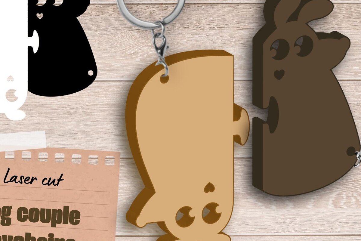 Intra απο ξύλο plywood 3mm-4mm πάχος -  λέιζερ μπρελόκ DOG, Friendship Δίασταση 4x4 cm INTRAFABR-90054224