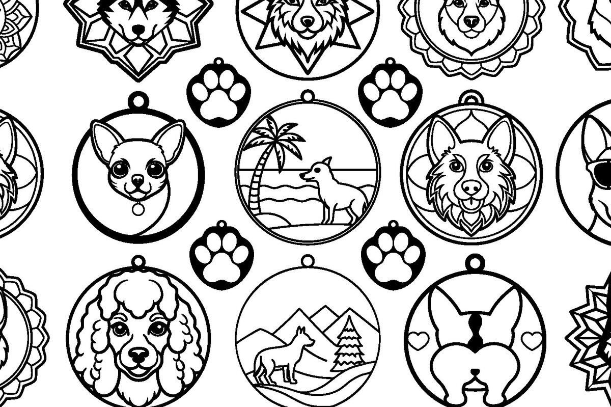 Intra απο ξύλο plywood 3mm-4mm πάχος - Δέσμη  κοπής με μπρελόκ για σκύλους Δίασταση 3600x3600 cm INTRAFABR-120791401