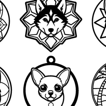 Intra απο ξύλο plywood 3mm-4mm πάχος - Δέσμη  κοπής με μπρελόκ για σκύλους Δίασταση 3600x3600 cm INTRAFABR-120791401 - Image 2