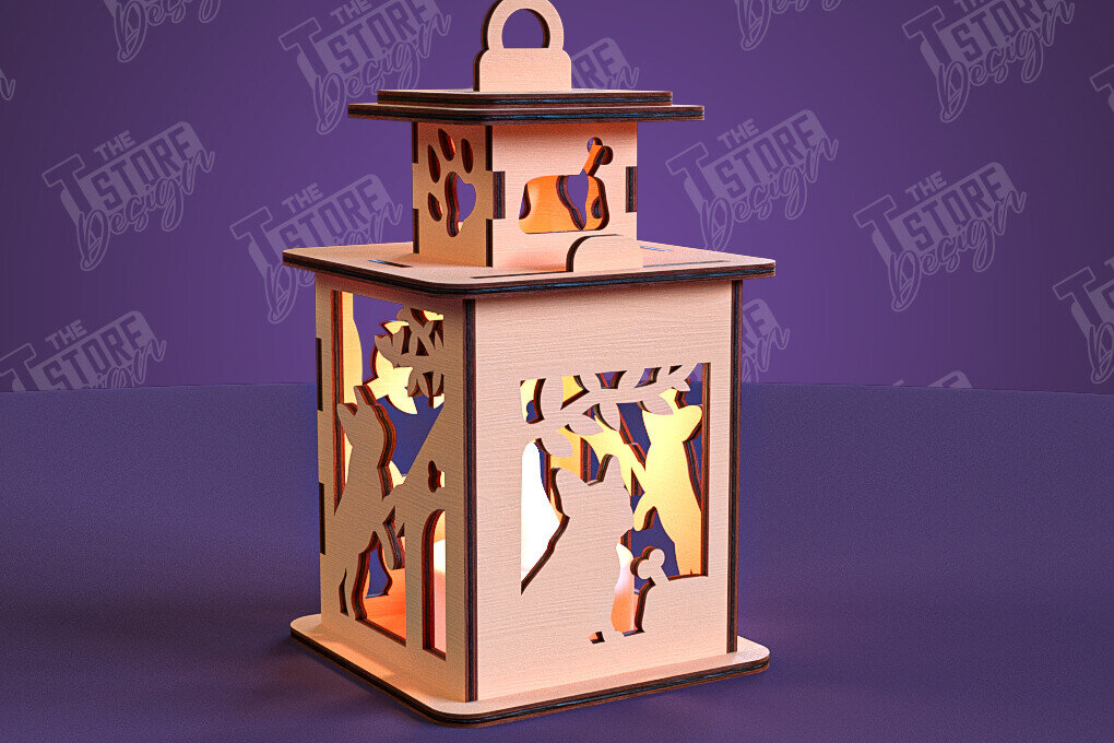 Intra απο ξύλο plywood 3mm-4mm πάχος - Φανάρι σκύλου | 3D Night Light | Κατοικία Κατοικίδια Δίασταση 20x20 cm INTRAFABR-101752720