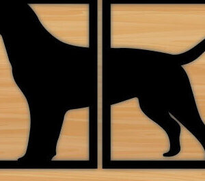 Intra απο ξύλο plywood 3mm-4mm πάχος - Μεταλλικός τοίχος με λίμα κοπής με λέιζερ σκύλου Δίασταση 40x50 cm INTRAFABR-70706303