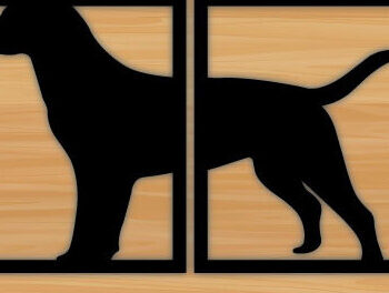 Intra απο ξύλο plywood 3mm-4mm πάχος - Μεταλλικός τοίχος με λίμα κοπής με λέιζερ σκύλου Δίασταση 40x50 cm INTRAFABR-70706303 - Image 1