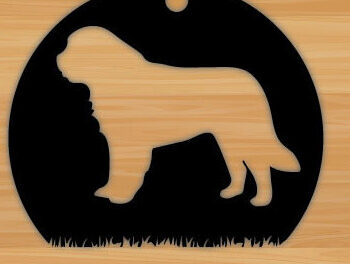 Intra απο ξύλο plywood 3mm-4mm πάχος - Μεταλλικός τοίχος με λίμα κοπής με λέιζερ σκύλου Δίασταση 40x50 cm INTRAFABR-70706410 - Image 1