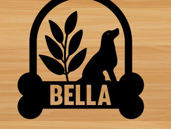 Intra απο ξύλο plywood 3mm-4mm πάχος - Μεταλλικός τοίχος με λίμα κοπής με λέιζερ σκύλου Δίασταση 40x50 cm INTRAFABR-73999927 - Image 1