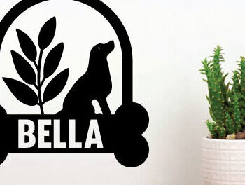 Intra απο ξύλο plywood 3mm-4mm πάχος - Μεταλλικός τοίχος με λίμα κοπής με λέιζερ σκύλου Δίασταση 40x50 cm INTRAFABR-73999927 - Image 2