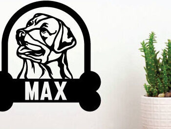 Intra απο ξύλο plywood 3mm-4mm πάχος - Μεταλλικός τοίχος με λίμα κοπής με λέιζερ σκύλου Δίασταση 40x50 cm INTRAFABR-73999959 - Image 2