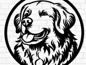 Intra απο ξύλο plywood 3mm-4mm πάχος - Μεταλλικός τοίχος με λίμα κοπής με λέιζερ σκύλου Δίασταση 40x50 cm INTRAFABR-112052396 - Image 1