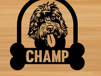 Intra απο ξύλο plywood 3mm-4mm πάχος - Λίμα με λέιζερ κοπής σκύλου Μεταλλική διακόσμηση τοίχου Δίασταση 40x50 cm INTRAFABR-73999641 - Image 1