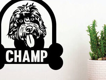 Intra απο ξύλο plywood 3mm-4mm πάχος - Λίμα με λέιζερ κοπής σκύλου Μεταλλική διακόσμηση τοίχου Δίασταση 40x50 cm INTRAFABR-73999641 - Image 2