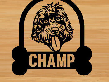 Intra απο ξύλο plywood 3mm-4mm πάχος - Λίμα με λέιζερ κοπής σκύλου Μεταλλική διακόσμηση τοίχου Δίασταση 40x50 cm INTRAFABR-73999705 - Image 1