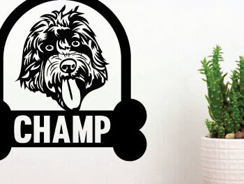 Intra απο ξύλο plywood 3mm-4mm πάχος - Λίμα με λέιζερ κοπής σκύλου Μεταλλική διακόσμηση τοίχου Δίασταση 40x50 cm INTRAFABR-73999705 - Image 2