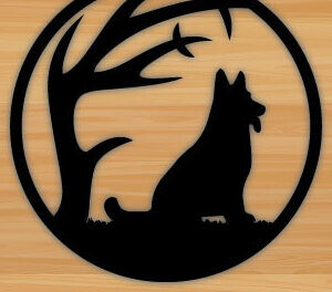 Intra απο ξύλο plywood 3mm-4mm πάχος - Μεταλλικός τοίχος με λίμα κοπής με λέιζερ σκύλου Δίασταση 40x50 cm INTRAFABR-70705934