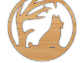 Intra απο ξύλο plywood 3mm-4mm πάχος - Μεταλλικός τοίχος με λίμα κοπής με λέιζερ σκύλου Δίασταση 40x50 cm INTRAFABR-70705934 - Image 2