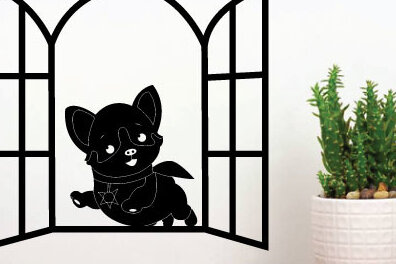 Intra απο ξύλο plywood 3mm-4mm πάχος -  κοπής με λέιζερ σκύλου, τέχνη διακόσμησης τοίχου σκύλου Δίασταση 40x50 cm INTRAFABR-65017518