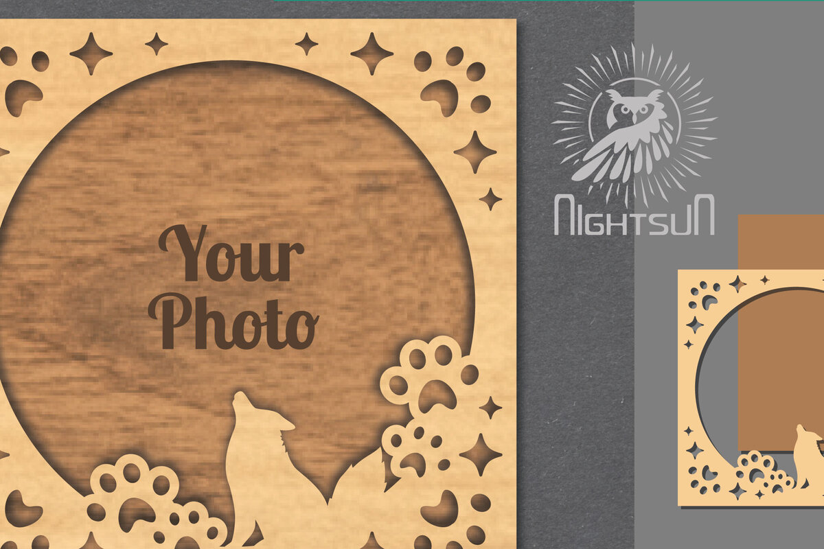 Intra απο ξύλο plywood 3mm-4mm πάχος - Κορνίζα φωτογραφιών κοπής με λέιζερ σκύλου 1 Δίασταση 20x25 cm INTRAFABR-112991162