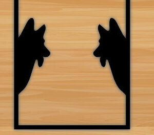 Intra απο ξύλο plywood 3mm-4mm πάχος - Dog Laser Μεταλλική διακόσμηση τοίχου με λέιζερ Δίασταση 40x50 cm INTRAFABR-70706823