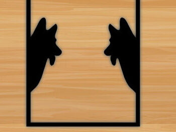 Intra απο ξύλο plywood 3mm-4mm πάχος - Dog Laser Μεταλλική διακόσμηση τοίχου με λέιζερ Δίασταση 40x50 cm INTRAFABR-70706823 - Image 1