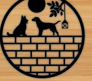 Intra απο ξύλο plywood 3mm-4mm πάχος - Dog Laser Μεταλλική διακόσμηση τοίχου με λέιζερ Δίασταση 40x50 cm INTRAFABR-70706912