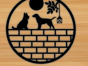 Intra απο ξύλο plywood 3mm-4mm πάχος - Dog Laser Μεταλλική διακόσμηση τοίχου με λέιζερ Δίασταση 40x50 cm INTRAFABR-70706912 - Image 1