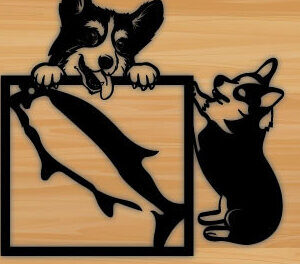 Intra απο ξύλο plywood 3mm-4mm πάχος - Dog Laser Μεταλλική διακόσμηση τοίχου με λέιζερ Δίασταση 40x50 cm INTRAFABR-70873029