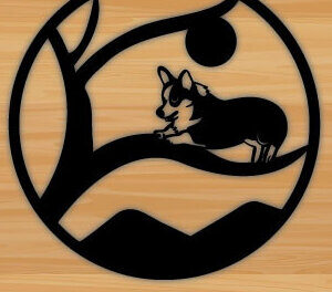 Intra απο ξύλο plywood 3mm-4mm πάχος - Dog Laser Μεταλλική διακόσμηση τοίχου με λέιζερ Δίασταση 40x50 cm INTRAFABR-70873107