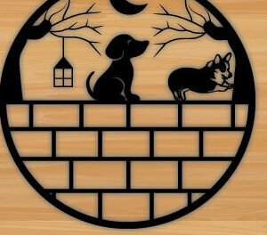 Intra απο ξύλο plywood 3mm-4mm πάχος - Dog Laser Μεταλλική διακόσμηση τοίχου με λέιζερ Δίασταση 40x50 cm INTRAFABR-70873161