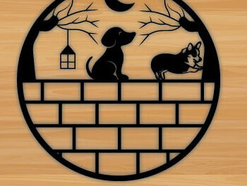 Intra απο ξύλο plywood 3mm-4mm πάχος - Dog Laser Μεταλλική διακόσμηση τοίχου με λέιζερ Δίασταση 40x50 cm INTRAFABR-70873161 - Image 1