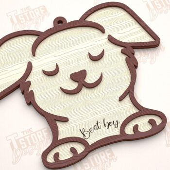 Intra απο ξύλο plywood 3mm-4mm πάχος - Στολίδι Μνήμης Σκύλου | Σκύλος Άγγελος | CNC Δίασταση 6x6 cm INTRAFABR-97304531 - Image 1