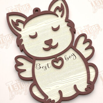 Intra απο ξύλο plywood 3mm-4mm πάχος - Στολίδι Μνήμης Σκύλου | Σκύλος Άγγελος | CNC Δίασταση 6x6 cm INTRAFABR-97304493 - Image 1