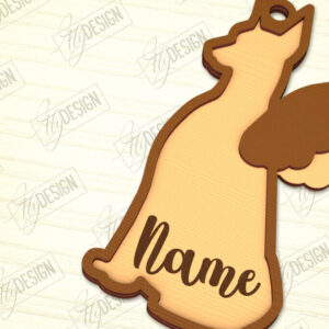 Intra απο ξύλο plywood 3mm-4mm πάχος - Στολίδι Μνήμης Σκύλου | Φτερά Αγγέλου |CNC Δίασταση 6x6 cm INTRAFABR-98194186