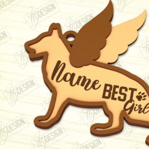 Intra απο ξύλο plywood 3mm-4mm πάχος - Στολίδι Μνήμης Σκύλου | Φτερά Αγγέλου |CNC Δίασταση 6x6 cm INTRAFABR-98194153